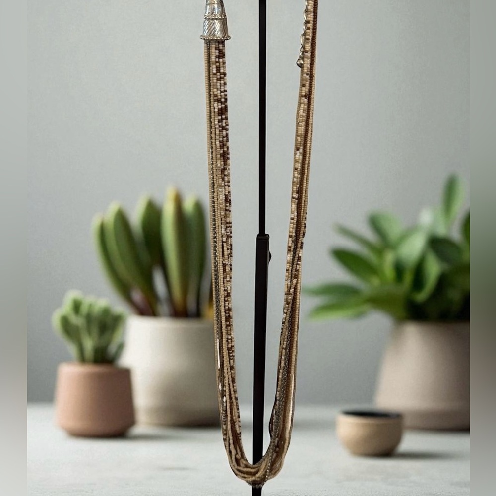 CHICO’S Elegant Multi-Strand Beaded Necklace